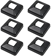 Tsnamay 6Pcs Flange Base Shoe for Railings 1.57"x1.57"/40mm Post,Deck Posts Base Black Plastic Co...