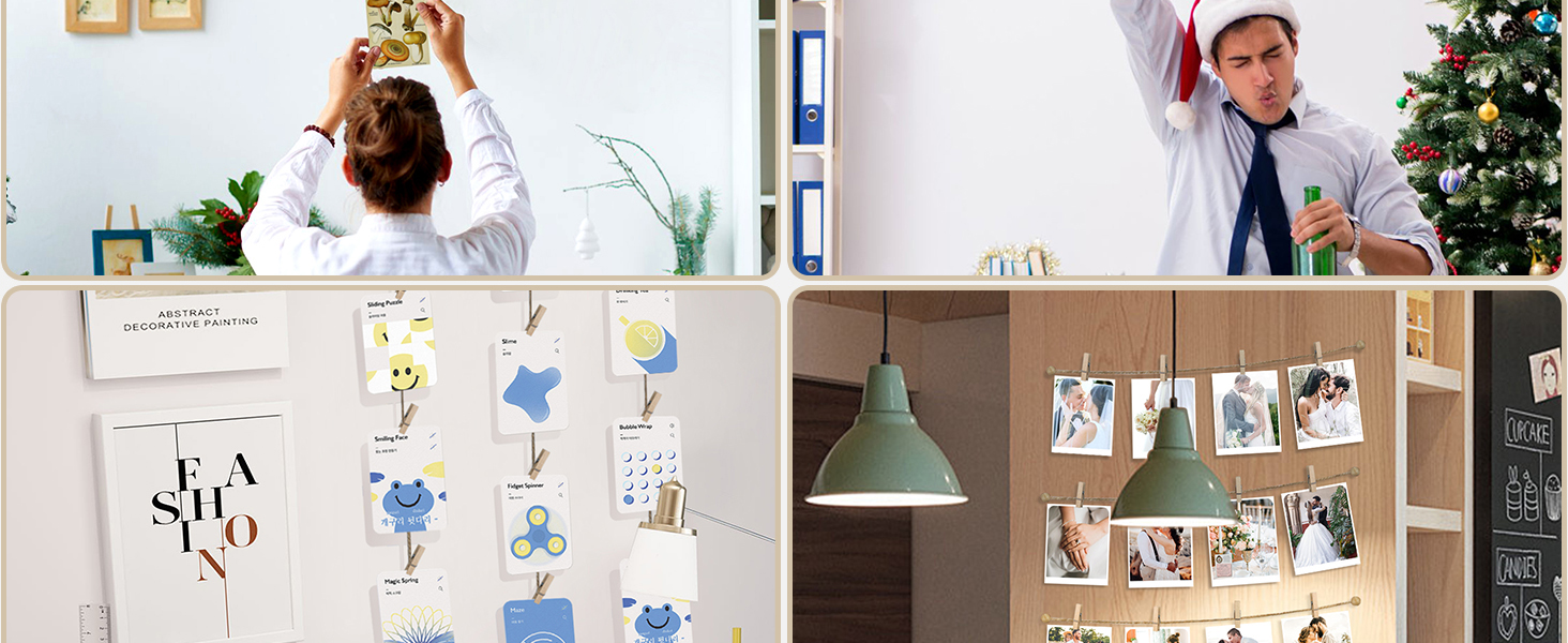 Photo Hanging Display with 50 Photo Clips