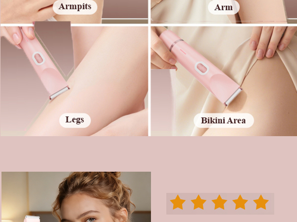 Shaver used gently on the underarm.