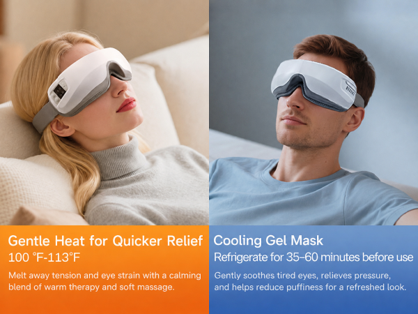 Eye Massager with Heat and Cooling for Migraines