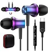 COOYA USB C Headphone Type C Wired Earbuds for iPhone 15 Pro Max Galaxy S24 Ultra iPad 10 Noise I...
