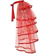 Steampunk Sparkle Sequin Tulle Tutu Bustle Skirts 6 Layer Overskirt Tie-on Belt