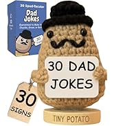 Dad Jokes Crochet Potato Doll with 30 Funny Signs - Funny Birthday Gift for Dad, Husband - Gag Gi...
