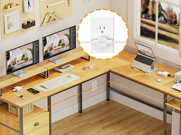 flat wall extension cord
