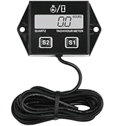 Yooreal Digital Hour Meter Tachometer,Replaceable Battery RPM Meter for Scooter Lawn Tractor Dirt...