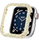 Mosonio Metal Case Cover Compatible with Apple Watch 40mm, Full Bling Metal Watch case 40mm for W...