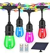 Solar String Lights Outdoor Waterproof LED Remote RGB String Lights with RGB Rope ,Solar String L...