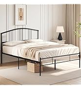 VECELO Queen Bed Frame with Headboard and Footboard, 14 Inch Metal Platform Mattress Foundation, ...