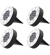 Joomer Solar Ground Lights, 4 Pack 8 LED Solar Lights Outdoor Waterproof IP68 Disc Light Landscap...