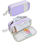 YOKUMA Transparent Window Pencil Case Pouch Aesthetic Clear Cute Kawaii Marker Pen Bag for Girls ...