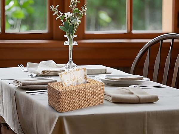 rattan tissue box cover