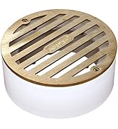 NDS 910B Round Grate with Collar Drainer, 4 in, Satin Brass & Plastic