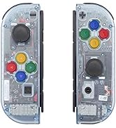 eXtremeRate Glacier Blue Joycon Handheld Controller Housing with Colorful Buttons, DIY Replacemen...