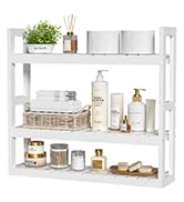 white bathroom shelf