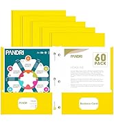 Two Pocket Folders, PANDRI 60 Pack Two Pocket Folders with Prongs, 3 Prong Folders Designed for O...