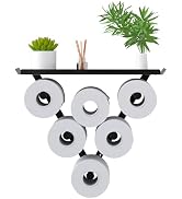 Toilet Paper Holder Rack, Funny Wall Mount Toilet Paper Storage for Extra 12 Rolls, Metal Wall Ar...