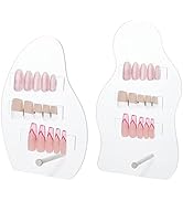 PH PandaHall 2 Sets Nail Art Display Board, 50pcs False Nail Tips Sample Display Acrylic Nail Pra...
