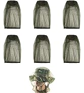6Pcs Premium Head Net Face Mesh with Extra Fine Holes, Mosquito Hat Mask Head Cover for Camping H...