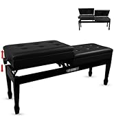 5 CORE Duet Piano Bench with Storage Wooden Height Adjustable Keyboard Stool For Two Heavy Duty P...