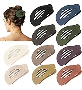 10 PCS Flat Hair Clips for Women - Medium Matte Hair Claw Clips, 4.2 Inch Strong Hold Non-Slip Ja...