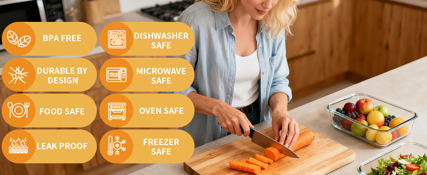 Glass Meal Prep Containers set