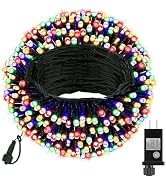 66ft 200 LED Christmas Tree String Lights Outdoor Fairy Lights Plug in, Expandable Green Wire Cle...