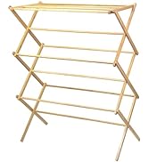 Home-it Wooden Clothes Drying Rack for Laundry - Collapsible Folding Bamboo Laundry Drying Rack f...