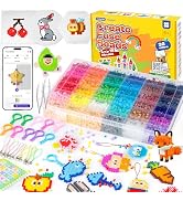 Caydo Fuse Beads Kit with Pattern-Generating App, 10500PCS 36 Colors 5mm Beads for Beginners with...