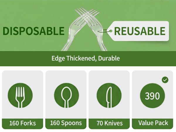 bulk disposable cutlery reusable clear utensils party Knives catering Knives picnic utensils