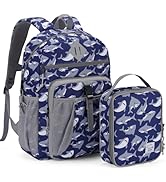 VASCHY Kids Backpack Lunch Bag Set, Boys Large School Bookbag Insulated Lunch Box for Toddlers Pr...