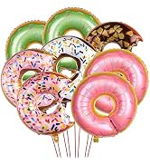 8PCS Donut Foil Balloons Donut Theme Birthday Party Decorations Doughnut Mylar Aluminum Balloons ...