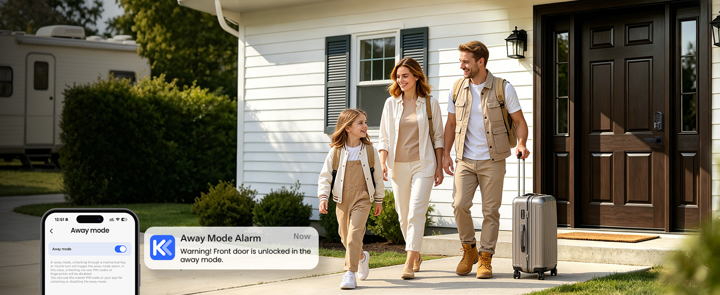 Built in WiFi App Remote Control unlock while you're vacationing