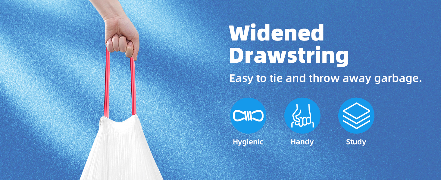 13 Gallon Kitchen Drawstring Trash Bags