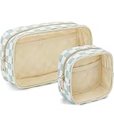 Fammart Clear Travel Makeup Bag for Women, TSA Approved Checkered Cosmetic Bag Make Up Car Organi...