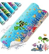 XIYUNTE Baby Bath Mat for Tub Non Slip Kids Bath Mat - 40''x16'' Extra Long Cartoon Bathtub Mat N...