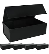 LFBOX Large Black Gift Box with Magnetic Lids 13.8x8.3x4.4 in, Bridesmaid Groomsman Proposal Boxe...