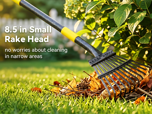rake leaf rakes lawns heavy duty leaves yard garden tools gardening metal steel long handle