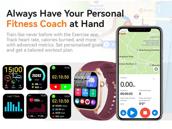 Fitness tracker smart watch that track your daily activity with AGPS.