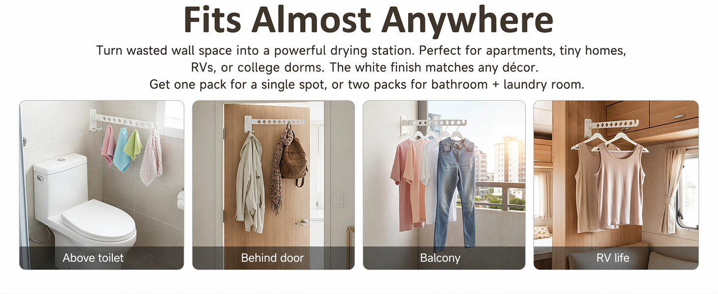 Laundry Drying Rack Wall Mounted Foldable