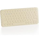 Cloud-W Mini Bluetooth Keyboard, Low Profile Quiet Keys (Khaki) | 78-Key Round Keycaps, Multi-Dev...