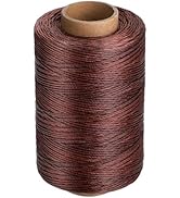 KAQRHFT 0.8 mm 328 Yards Round Waxed Thread, Waxed Thread for Leather Sewing, Leather Thread Wax ...