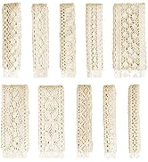 ZNZAKKA Vintage Lace Ribbon Trim, Cotton Crochet Lace Ribbon for Sewing Crafts, Approx 30 Yards (...