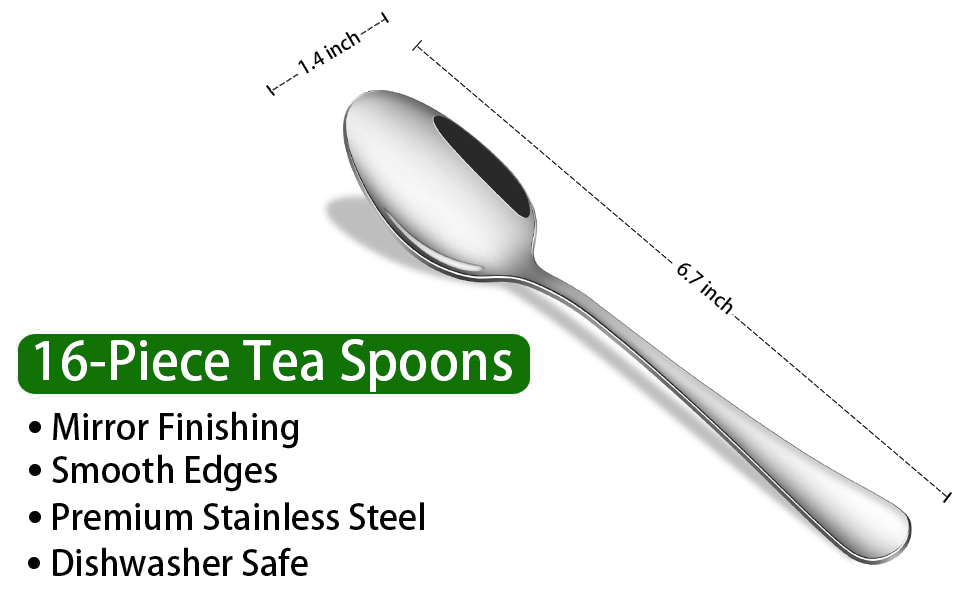 16 Pieces Of Stainless Steel Teaspoons Set