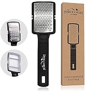 Stainless Steel Foot File Callus Remover with Handle & Dead Skin Container - Foot Scraper for Cal...