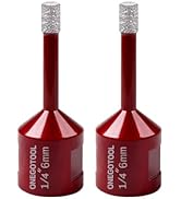 ONEGOTOOL 2pcs 1/4 Inch(6mm) Diamond Hole Saw Tile Masonry Core Drill bits for Porcelain Ceramic ...