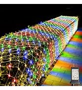 LitHome 610 LED 34.5ft x 5ft Outdoor Christmas Net Lights,Connectable Mesh Lights with 8 Modes,Wa...