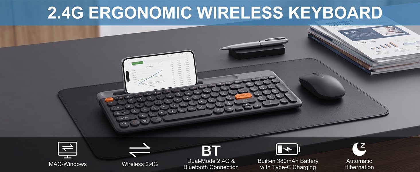 2.4G ERGONOMIC WIRELESS KEYBOARD