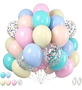Paready Pastel Balloons Set, 60Pcs Easter Balloons, 12 Inch Macaron Pink Teal Blue Yellow Orange ...