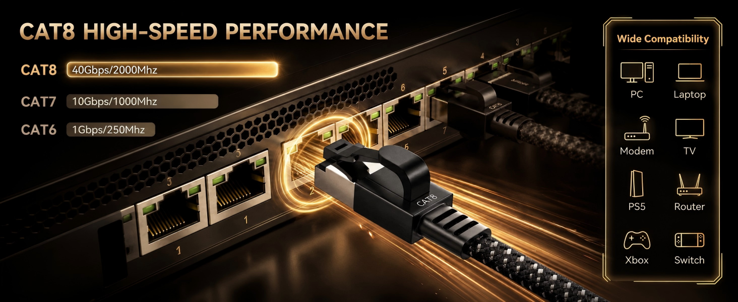 lan cable black