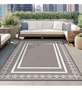 Arenarug Outdoor Rug Waterproof for Patios Clearance, Outside Rectangular Carpet Moroccan Geometr...
